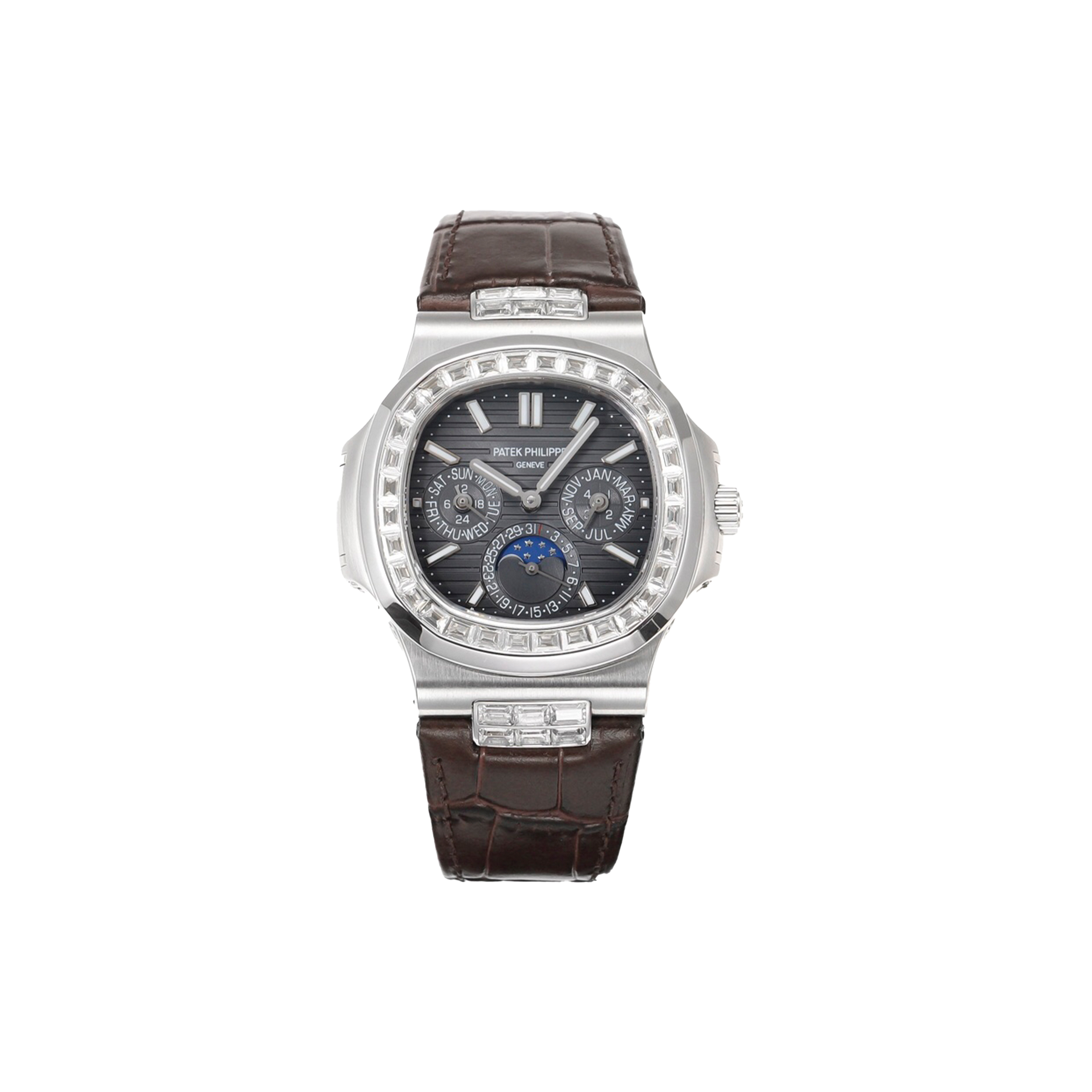 PATEK PHILLIPE SAPPHIRE CRYSTAL AUTOMATIC WATCH 5740/1G-001